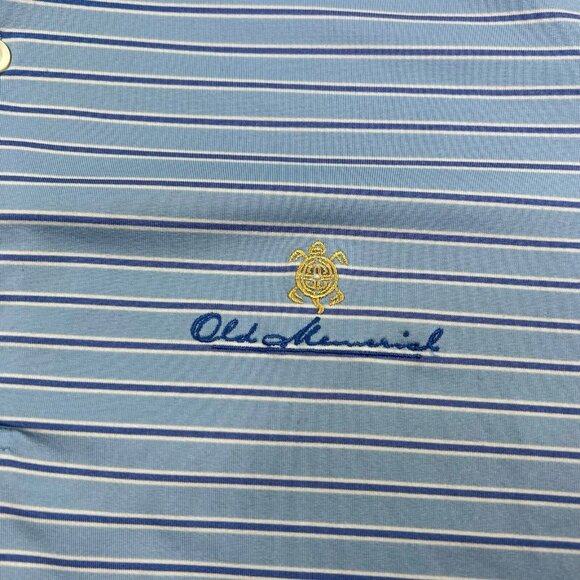 F&G Tech Polo Shirt Striped Lightweight Golf Mens XL Old Memorial Golf Club - Picture 5 of 11